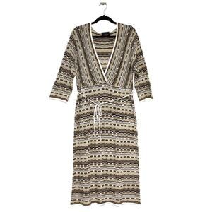 KC SEVEN Vintage Knit Midi Dress 3/4 Sleeve Size 1X Made in USA